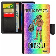 Чехол-книжка на смартфон Mi 8 lite, "Не могу - у меня бодибилдинг!" Культуризм Спорт Utaupia