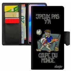 Чехол книжка на смартфон Redmi 6a, "Не могу - кубок мира!" Карикатура Комикс Utaupia