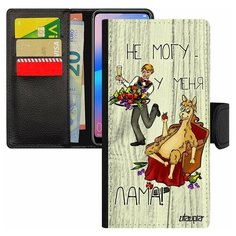 Чехол-книжка на смартфон Redmi 6a, "Не могу - у меня лама!" Комикс Карикатура Utaupia