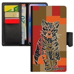 Чехол книжка на смартфон Mi 8, "Кот" Дикий Бенгальский Utaupia