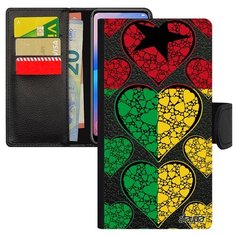 Чехол-книжка на смартфон Xiaomi Mi 8, "Флаг Гвинеи Бисау с сердцем" Государственный Страна Utaupia