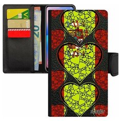 Чехол книжка на смартфон Mi 8 lite, "Флаг Испании с сердцем" Любовь Патриот Utaupia