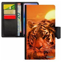 Чехол книжка на смартфон Mi 8 lite, "Царь тигр" Зверь Африка Utaupia