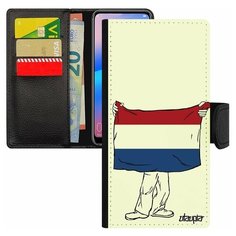 Чехол-книжка на смартфон Redmi 6a, "Флаг Голландии с руками" Страна Патриот Utaupia
