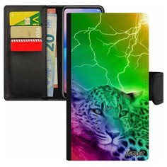 Чехол-книжка на смартфон Xiaomi Mi 8 lite, "Леопард" Африка Ягуар Utaupia