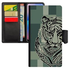 Чехол книжка на смартфон Xiaomi Mi 8, "Тигр" Тайга Охота Utaupia