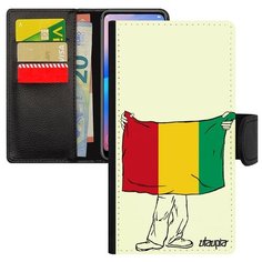 Чехол книжка на смартфон Mi 8, "Флаг Гвинеи с руками" Страна Патриот Utaupia