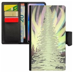 Чехол-книжка на смартфон Mi 8 lite, "Зимняя ель" Луна Зима Utaupia