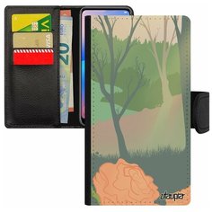 Чехол-книжка на смартфон Mi 8 lite, "Лесные розы" Розы Лес Utaupia