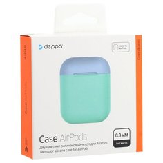 Чехол для AirPods 2/ AirPods силиконовый Deppa D-47018 1.4мм Мятно- голубой