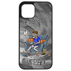 Защитный чехол на смартфон // iPhone 12 Mini // "Не могу - играю!" Geek Геймер, Utaupia, серый