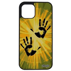Необычный чехол на смартфон // iPhone 12 Pro Max // "Отпечаток ладони" Rasta След, Utaupia, желтый