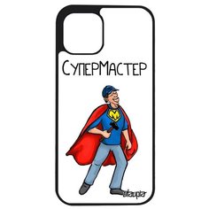 Модный чехол на смартфон // iPhone 12 Pro Max // "Супермастер" Супергерой Комикс, Utaupia, белый