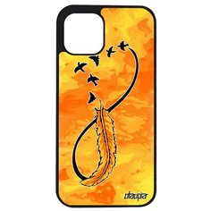 Защитный чехол на смартфон // Apple iPhone 12 Pro Max // "Бесконечность" Перо Love, Utaupia, желтый