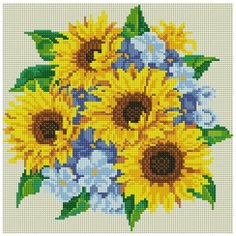 Алмазная мозаика Белоснежка 084- ST- S Букет с подсолнухами