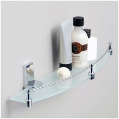 Полка для ванной стеклянная с бортиком WasserKRAFT Lopau K-6044