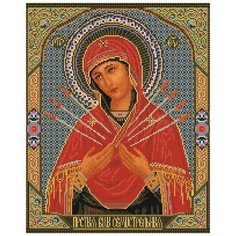 Алмазная мозаика на подрамнике ТМ Белоснежка "Божья Матерь Семистрельная", 40X50 см.