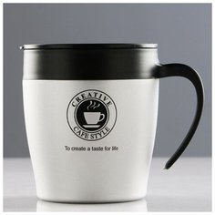 Термокружка TAKE IT EASY Графтон 350 мл, с ложечкой, 12.5х10.5 см, графит