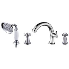 Смеситель на борт ванны Diadonna D80-111314 двуручковый, на 4 отверстия, хром