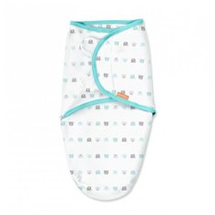 Конверт на липучке Swaddleme®, размер S/M, слоники/голубой/серый Summer Infant