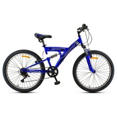 Велосипед горный двухподвес MAXXPRO Sensor 24" 15.5" сине-черный