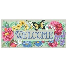 Алмазная мозаика Яркие грани «Welcome» (Полная выкладка, 22х50 см, квадратные стразы)