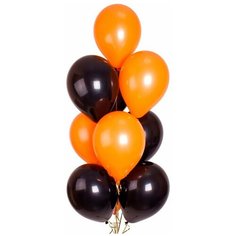Воздушные шары "Черный/Оранжевый" (20 шт. 25 см Волшебный мир