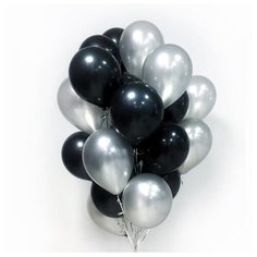 Набор воздушных шариков "Черное серебро" 20 шт. 25 см. Волшебный мир