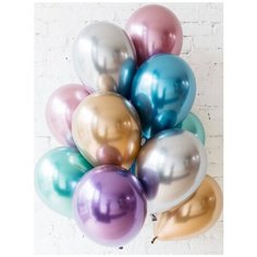 Воздушные шары "Хром ассорти" (10 шт. 25 см.) Волшебный мир
