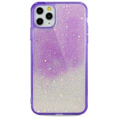 Чехол для iPhone 11Pro Max Ombre clear stars силикон+гель (Сиреневый) Pastila