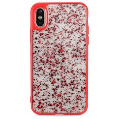 Чехол для iPhone X/XS Sparking foil силикон+гель (Красный) Pastila