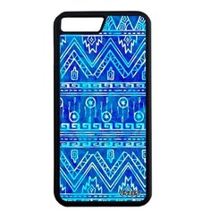 Качественный чехол на смартфон // iPhone 7 Plus // "Ацтекские мотивы" Фон Орнамент, Utaupia, голубой