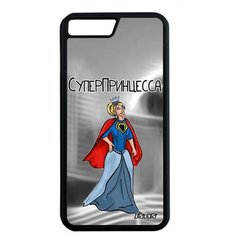 Качественный чехол на смартфон // Apple iPhone 7 Plus // "Суперпринцесса" Супергерой Рисунок, Utaupia, серый