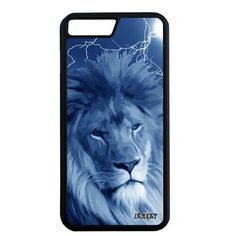 Красивый чехол на смартфон // Apple iPhone 7 Plus // "Лев" Африка Король, Utaupia, голубой