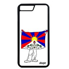 Противоударный чехол на смартфон // Apple iPhone 7 Plus // "Флаг Тибета с руками" Патриот Туризм, Utaupia, белый