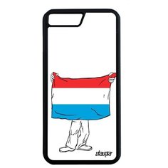 Красивый чехол на смартфон // Apple iPhone 7 Plus // "Флаг Люксембурга с руками" Путешествие Стиль, Utaupia, белый