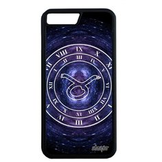 Защитный чехол на смартфон // iPhone 7 Plus // "Зодиак Телец" Планета Каллиграфия, Utaupia, синий