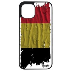 Защитный чехол на смартфон // Apple iPhone 12 Mini // "Флаг Бельгии на ткани" Страна Патриот, Utaupia, белый