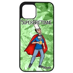 Ударопрочный чехол на смартфон // iPhone 12 Pro Max // "Супербретонка" Бретань Смешной, Utaupia, светло- зеленый
