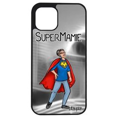 Ударопрочный чехол на смартфон // Apple iPhone 12 Pro Max // "Супербабуля" Комикс Бабушка, Utaupia, серый