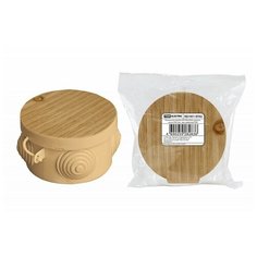 Распаячная коробка ОП D85х40мм, крышка, ЭКО (сосна), IP54, 4вх. инд. штрихкод TDM, цена за 1 шт