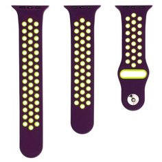 Аксессуар Ремешок Evolution для APPLE Watch 38/40mm Sport+ AW40- SP01 Silicone Dark Purple- Fluorescent Yellow