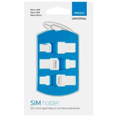 Переходник для SIM-карт система хранения, цвет белый, Deppa (74001)