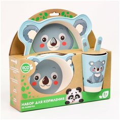 Крошка Я Набор бамбуковой посуды "Коала", 5 предметов