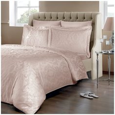 Комплект постельного белья Tivolyo home FABIO жаккард пудра (Евро)