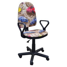 PRESTIGE (Престиж) GTP CPT PM60 Детская ткань и флок Кресло (велюр Top Gear 003, машинки на коричневом фоне) Nowy Styl