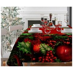 Скатерть Украшение падубом, размер: 145 х 220 Сирень