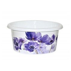 Таз 10л с декором "Синие маки" 810130 Violet