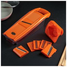 Набор для резки овощей №1 Libra Plast с 6 насадками, овощедержателем и контейнером