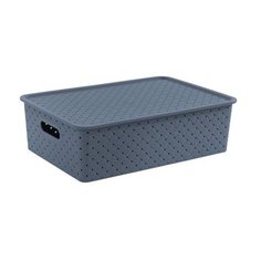 Корзинка "Береста" 7,5л 350х245х105мм с крышкой (космик) (12) Violet